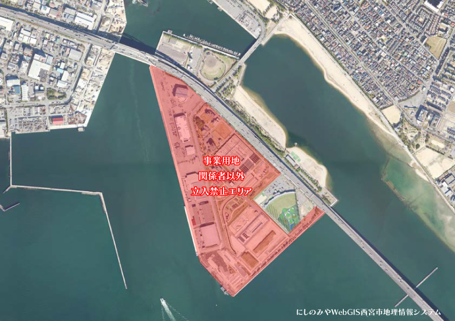 甲子園浜 立ち入り・釣り禁止エリア|釣り場Navi