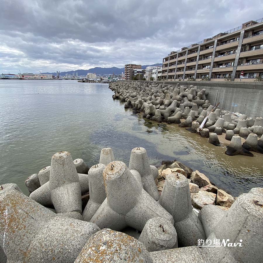 芦屋浜 西護岸(芦屋川河口)|釣り場Navi